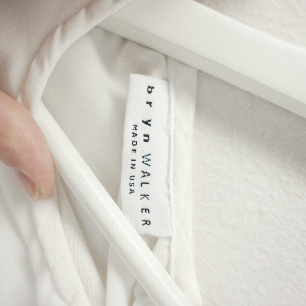 Bryn‎ Walker White Tencel Babydoll Tunic Top 3/4 Sleeve Made in USA Womens Small - Picture 5 of 10
